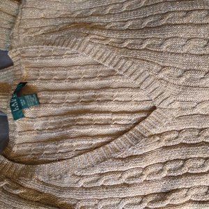 Ralph lauren gold silk blend metallic sweater,NWT,NO Noticable ISSUES As Is.